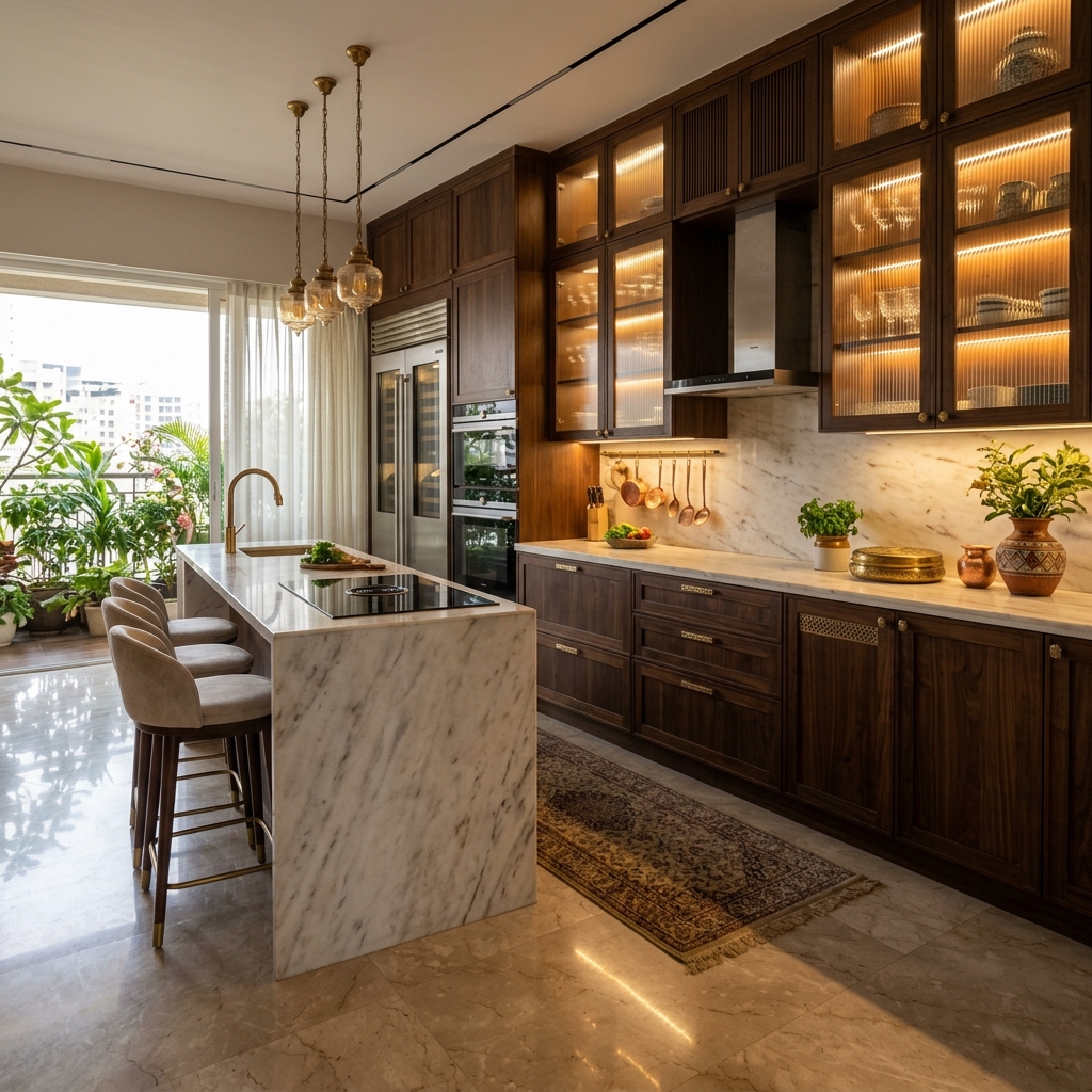 Fluted Walnut Kitchen