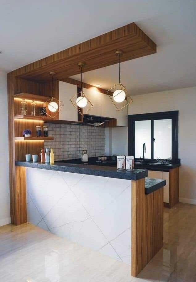 Oak & Marble Breakfast Bar