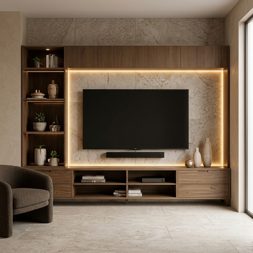 TV Unit & Feature Wall Design