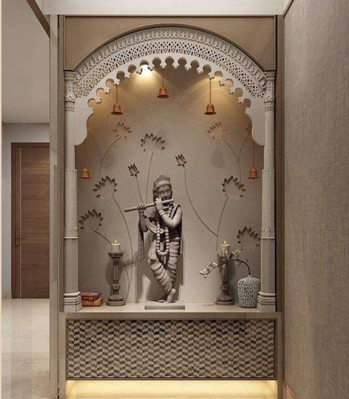 Carved Floral Pooja Niche